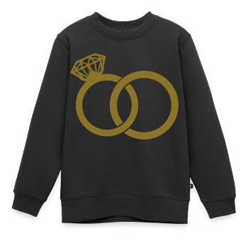 wedding rings - Kinder Premium Organic Sweatshirt - Schwarz - Vorne - AI Model Kid Female (0cm)