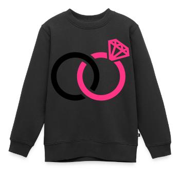 Ringe - Kinder Premium Organic Sweatshirt - Schwarz - Vorne - AI Model Kid Female (0cm)
