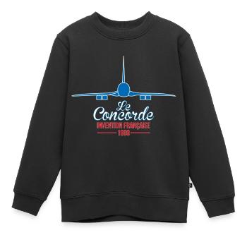 France bleu blanc rouge Le Concorde - Sweat Premium enfant bio - noir - Devant - AI Model Kid Female (0cm)