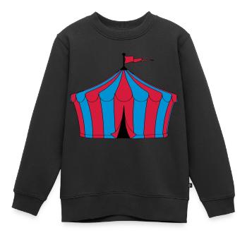 tente de cirque - Sweat Premium enfant bio - noir - Devant - AI Model Kid Female (0cm)