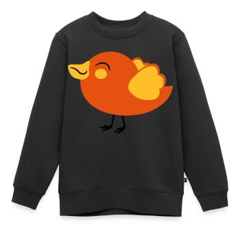 kleines nettes voegelchen spatz - Kinder Premium Organic Sweatshirt - Schwarz - Vorne - AI Model Kid Female (0cm)