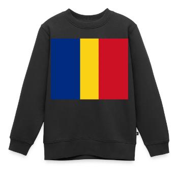 Maske Rumänien Flagge - Kinder Premium Organic Sweatshirt - Schwarz - Vorne - AI Model Kid Female (0cm)