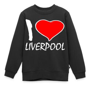 I LOVE LIVERPOOL - Sweat Premium enfant bio - noir - Devant - AI Model Kid Female (0cm)