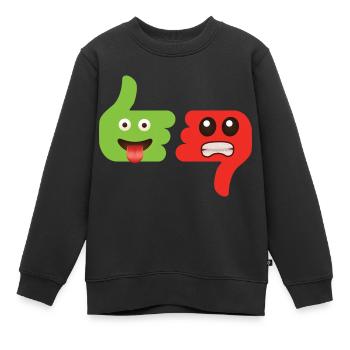 Emoticone j'aime, j'aime pas - Sweat Premium enfant bio - noir - Devant - AI Model Kid Female (0cm)