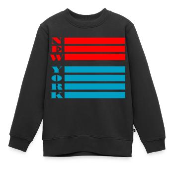 New York - Kinder Premium Organic Sweatshirt - Schwarz - Vorne - AI Model Kid Female (0cm)