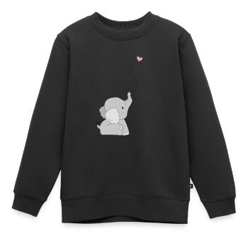 Eddi Elefant - présent - idée présente - Sweat Premium enfant bio - noir - Devant - AI Model Kid Female (0cm)