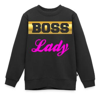 Patron Lady Woman Design - Sweat Premium enfant bio - noir - Devant - AI Model Kid Female (0cm)