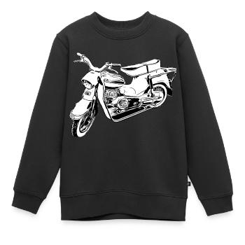 DS50 / conducteur d'hirondelle / Ostalgie / cyclomoteur oldtimer - Sweat Premium enfant bio - noir - Devant - AI Model Kid Female (0cm)