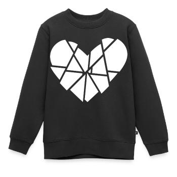 Coeur Brisé Éclats Éclats Anti Saint Valentin - Sweat Premium enfant bio - noir - Devant - AI Model Kid Female (0cm)
