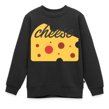 Cheese - Sweat Premium enfant bio - noir - Devant - AI Model Kid Female (0cm)