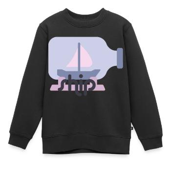 Ship - Kids Premium Organic Sweatshirt - black - Front - AI Model Kid Female (0cm)