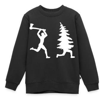 Tannen Jäger Holzfäller - Kinder Premium Organic Sweatshirt - Schwarz - Vorne - AI Model Kid Female (0cm)