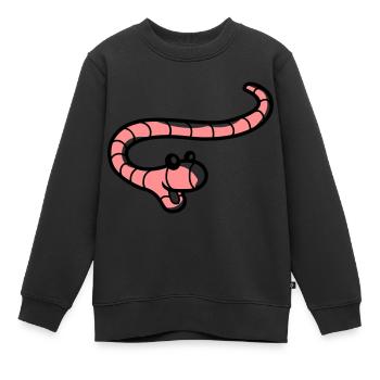 Fröhlicher kleiner Wurm - Kinder Premium Organic Sweatshirt - Schwarz - Vorne - AI Model Kid Female (0cm)
