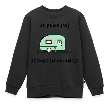 ICH KANN NICHT. - Urlaub. ES LEBE DER URLAUB. URLAUB - Kinder Premium Organic Sweatshirt - Schwarz - Vorne - AI Model Kid Female (0cm)