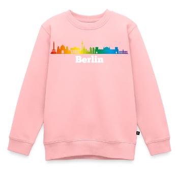Skyline Berlin, LGBT - Kinder Premium Organic Sweatshirt - Rosa - Vorne - AI Model Kid Female (0cm)