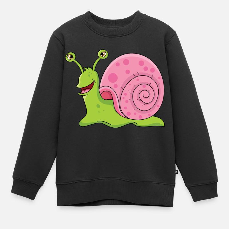 Escargot de dessin animé - Sweat Premium enfant bio - noir