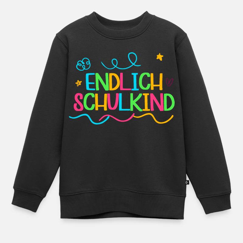 2021 endlich schulkind, Einschulung Erstklässler - Kinder Premium Organic Sweatshirt - Schwarz