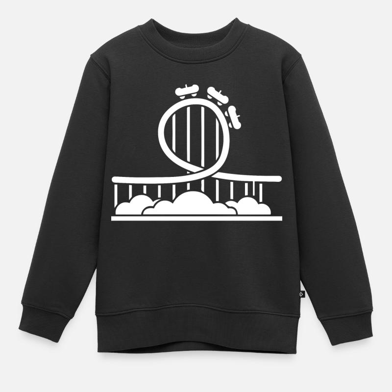 Rollercoaster Achterbahn - Kinder Premium Organic Sweatshirt - Schwarz