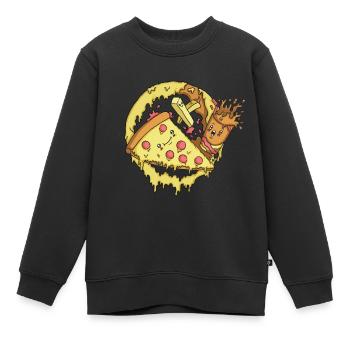 Fast Food im Kawaii-Stil - Kinder Premium Organic Sweatshirt - Schwarz - Vorne - AI Model Kid Female (0cm)