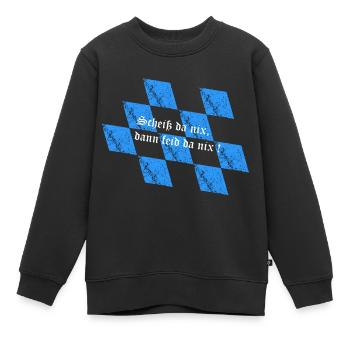 Scheiß da nix - Kinder Premium Organic Sweatshirt - Schwarz - Vorne - AI Model Kid Female (0cm)