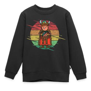 Wikinger - Kinder Premium Organic Sweatshirt - Schwarz - Vorne - AI Model Kid Female (0cm)