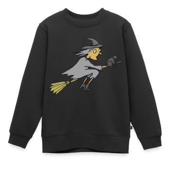 Sorcière, Halloween, sorcière - Sweat Premium enfant bio - noir - Devant - AI Model Kid Female (0cm)