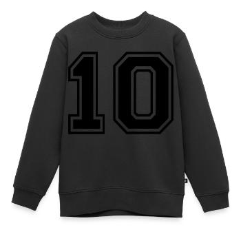 Numero 10 Équipe Foot baseball basket université - Sweat Premium enfant bio - noir - Devant - AI Model Kid Female (0cm)