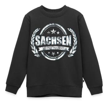 Meine Heimat ist Sachsen - Kinder Premium Organic Sweatshirt - Schwarz - Vorne - AI Model Kid Female (0cm)