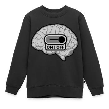 Turn off brain switches - Kids Premium Organic Sweatshirt - black - Front - AI Model Kid Female (0cm)