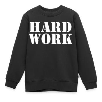 Hard work - Sweat Premium enfant bio - noir - Devant - AI Model Kid Female (0cm)
