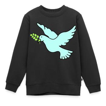 Friedenstaube - Kinder Premium Organic Sweatshirt - Schwarz - Vorne - AI Model Kid Female (0cm)