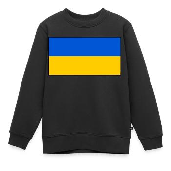 Ukraine - Sweat Premium enfant bio - noir - Devant - AI Model Kid Female (0cm)