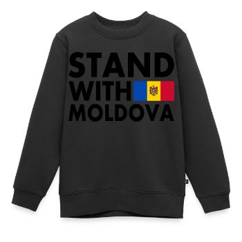 Stand with moldova - Kinder Premium Organic Sweatshirt - Schwarz - Vorne - AI Model Kid Female (0cm)