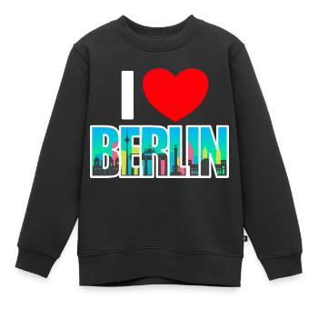 I love berlin - Kinder Premium Organic Sweatshirt - Schwarz - Vorne - AI Model Kid Female (0cm)