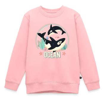Love Orcas Baby Ocean - Kinder Premium Organic Sweatshirt - Rosa - Vorne - AI Model Kid Female (0cm)