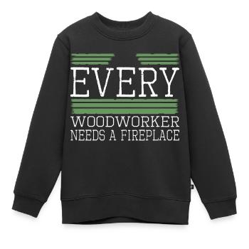 crochet de marteau-piqueur de maçon citation tronçonneuse saisir - Sweat Premium enfant bio - noir - Devant - AI Model Kid Female (0cm)