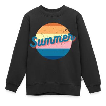Vintage Colorful Summer Retro Design - Kinder Premium Organic Sweatshirt - Schwarz - Vorne - AI Model Kid Female (0cm)