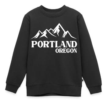 Portland - Sweat Premium enfant bio - noir - Devant - AI Model Kid Female (0cm)