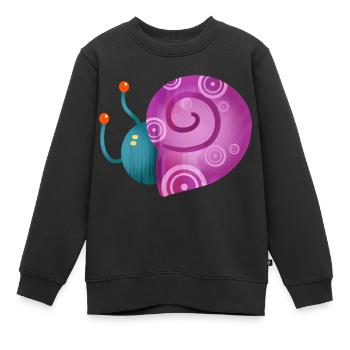Cute Garden Snail - Kids Premium Organic Sweatshirt - black - Front - AI Model Kid Female (0cm)