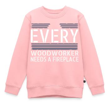 charpentier scie charpentier citations tshirts - Sweat Premium enfant bio - rose - Devant - AI Model Kid Female (0cm)