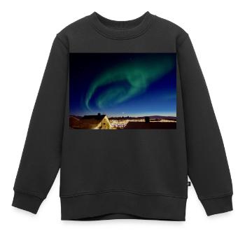 Aurora City Erstaunliche Nordlichter Aurora City A - Kinder Premium Organic Sweatshirt - Schwarz - Vorne - AI Model Kid Female (0cm)