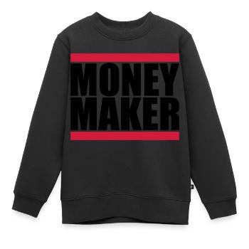 Balken Logo Money Maker - Kinder Premium Organic Sweatshirt - Schwarz - Vorne - AI Model Kid Female (0cm)