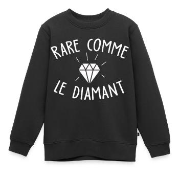 Rare comme le diamant / humour noir - Sweat Premium enfant bio - noir - Devant - AI Model Kid Female (0cm)