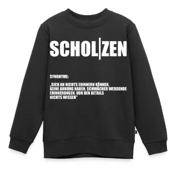 Scholzen - Kinder Premium Organic Sweatshirt - Schwarz - Vorne - AI Model Kid Female (0cm)