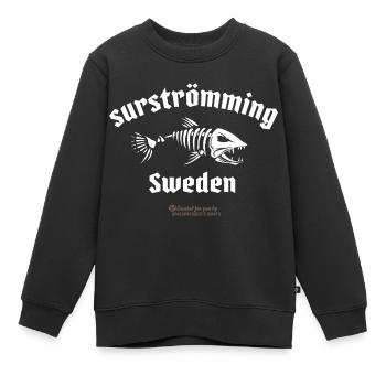 Surströmming Schweden skelettierter Hering - Kinder Premium Organic Sweatshirt - Schwarz - Vorne - AI Model Kid Female (0cm)