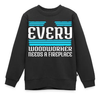 l’instruction permet de jouer aux t-shirts de charpentier - Sweat Premium enfant bio - noir - Devant - AI Model Kid Female (0cm)