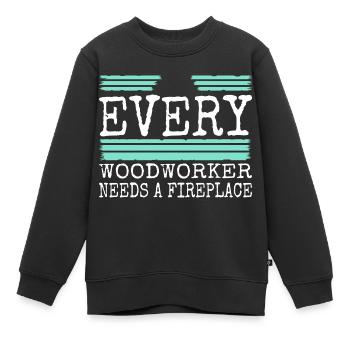 carpenter girl tshirts cutter - Kinder Premium Organic Sweatshirt - Schwarz - Vorne - AI Model Kid Female (0cm)