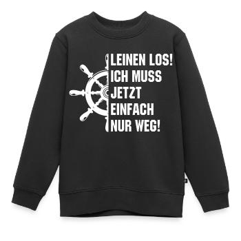Leinen los - ich muss einfach nur weg - Kinder Premium Organic Sweatshirt - Schwarz - Vorne - AI Model Kid Female (0cm)