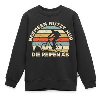 Bremsen? Nein! - Mountainbiker Mountainbike - Kinder Premium Organic Sweatshirt - Schwarz - Vorne - AI Model Kid Female (0cm)