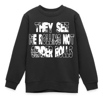 jokes geek quotes barber hair obama - Kinder Premium Organic Sweatshirt - Schwarz - Vorne - AI Model Kid Female (0cm)